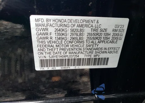 2023 Acura Mdx A-Spec z USA, uszkodzony, nr VIN 5J8YE1H04PL037254